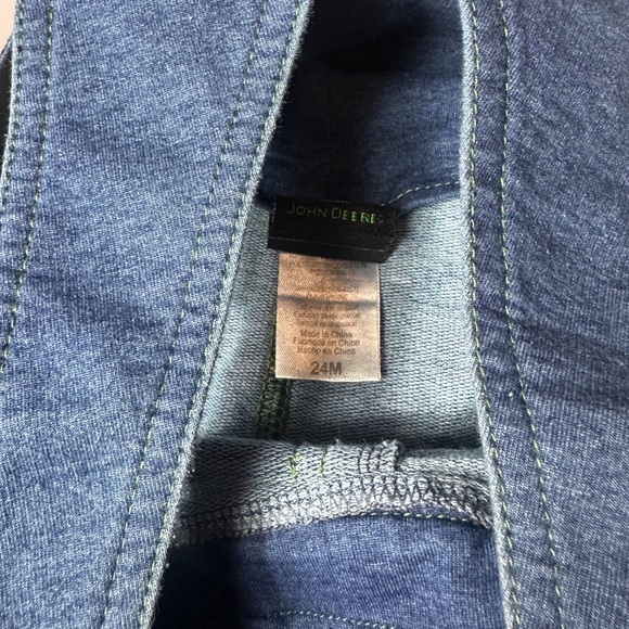 Baby Cotton Poly Denim Color John Deere Tractor Overalls Size 24 Months - Picture 6 of 7